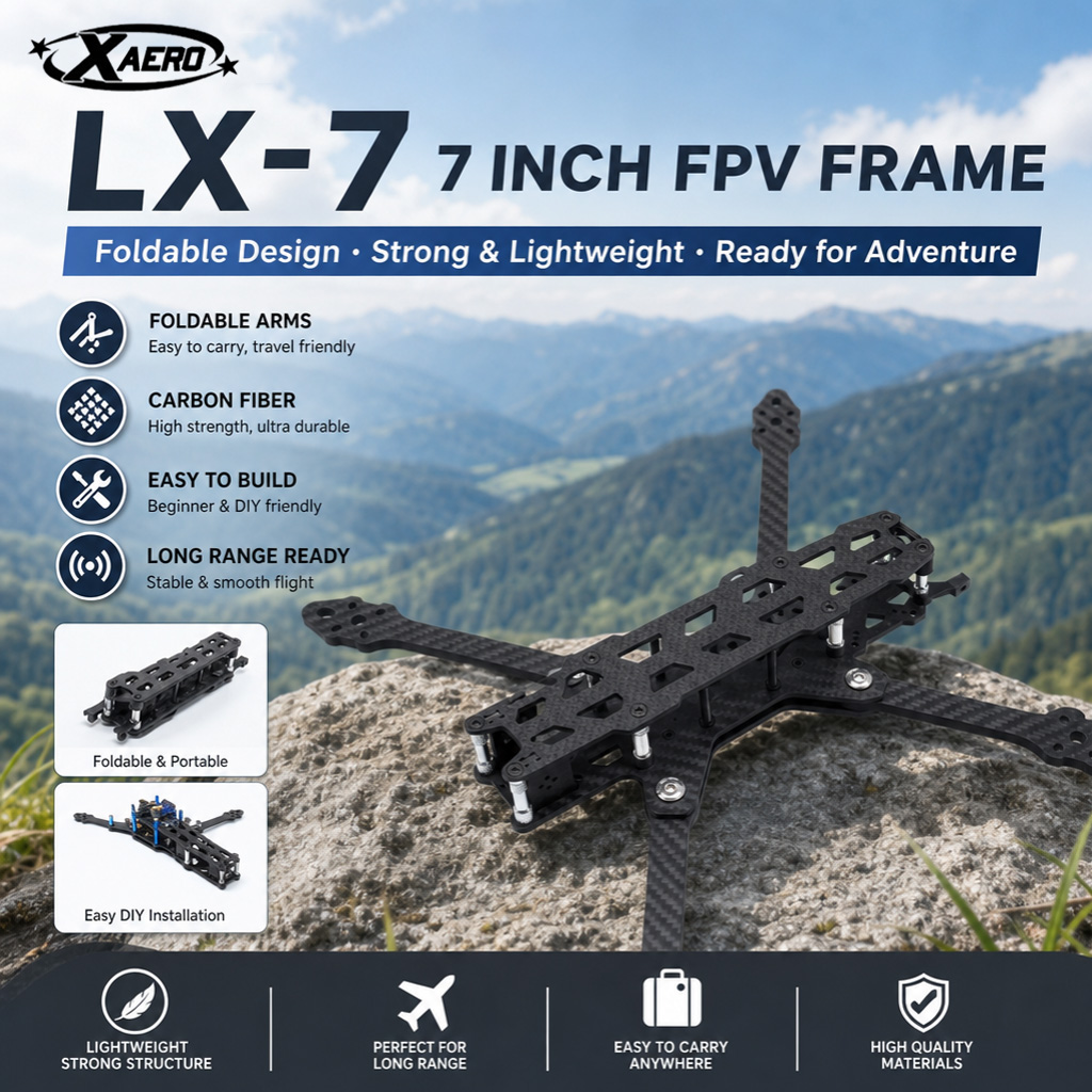 Drone Kit Octocopter - PAURC LX-7 โครงโดรนพับได้ขนาด 7 นิ้ว FPV