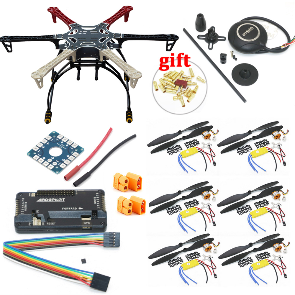 Drone Kit Hexacopter - โครงเฮกซาคอปเตอร์ F550 พร้อมชุดขาตั้งลงจอด พร้อมชุดควบคุมการบิน APM2.8 GPS