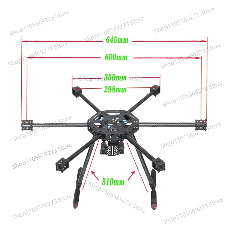 ชุดโครงเฮกซาคอปเตอร์คาร์บอนไฟเ - Drone Kit Hexacopter บทวิจารณ์และราคา